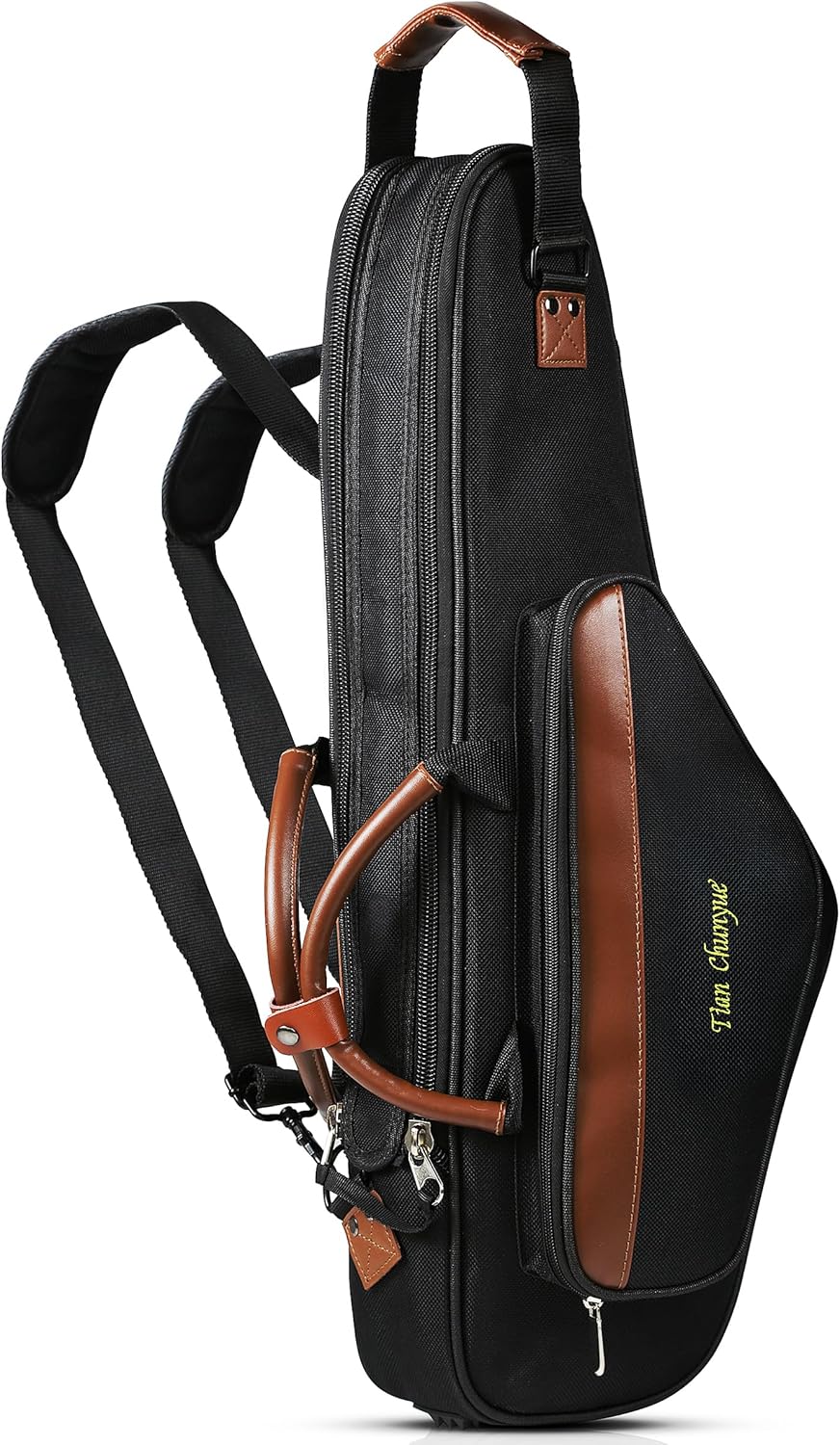 Alto Saxophone Case - Waterproof Oxford Cloth Double Zipper Design Double Shoulder Straps Portable Alto Saxophone Carrying Saxophone Case