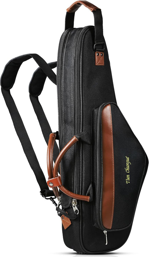 Alto Saxophone Case - Waterproof Oxford Cloth Double Zipper Design Double Shoulder Straps Portable Alto Saxophone Carrying Saxophone Case