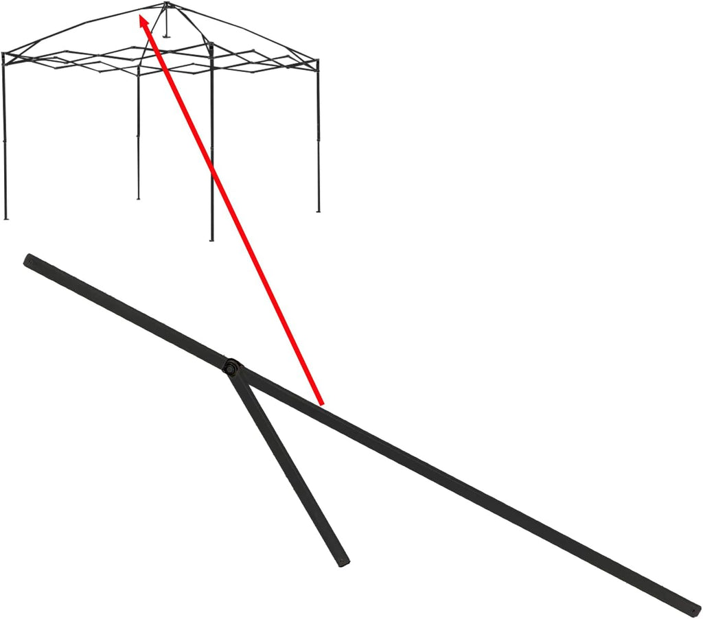for Ozark Trail Simple Push 10x10 Instant Canopy Gazebo Upper Peak Truss Bars Metal Replacement Parts (Black)