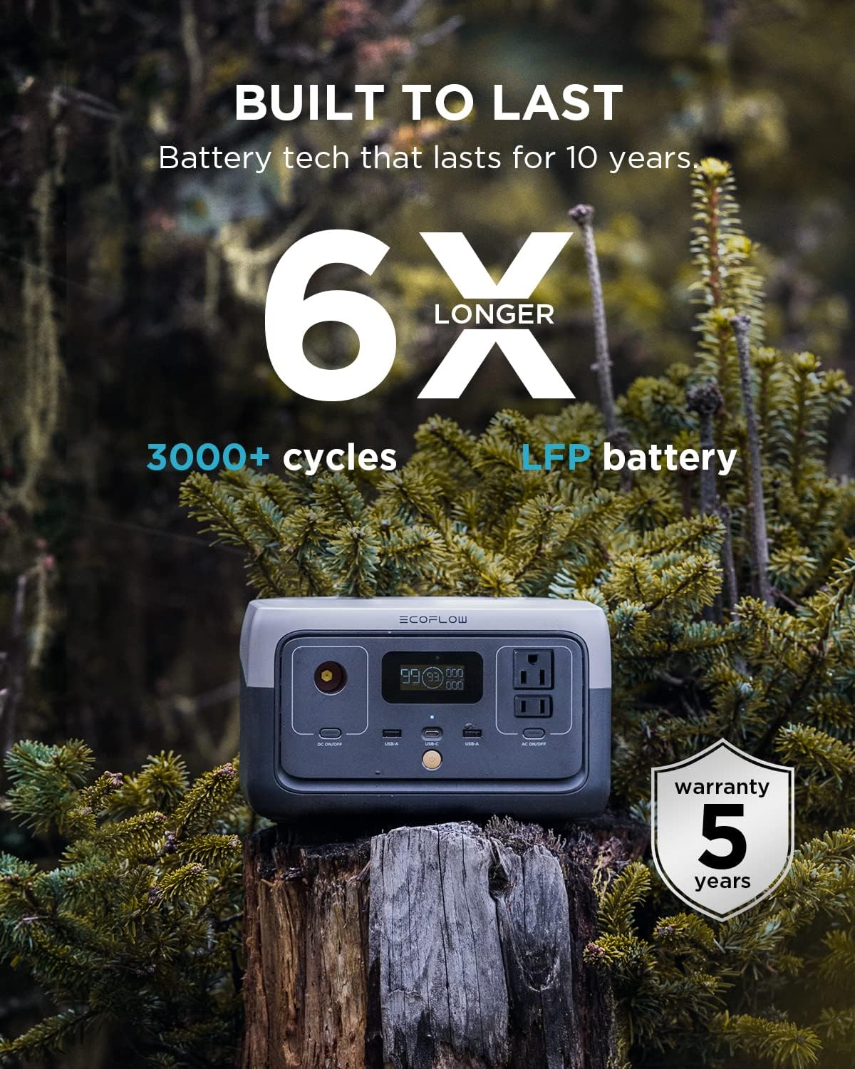 EF ECOFLOW Solar Generator 256Wh RIVER 2 with 2x100W Solar Panel LiFePO4 Battery, Up to 600W AC Outlets, Portable Power Station for Outdoor Camping/RVs/Home Use