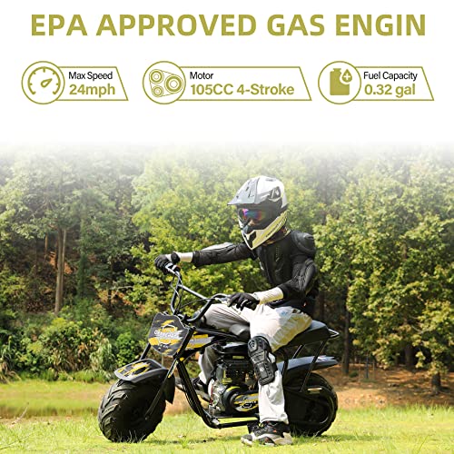 Oryxearth 105CC Mini Bike for Kids, 4-Stroke Kids Dirt Bike