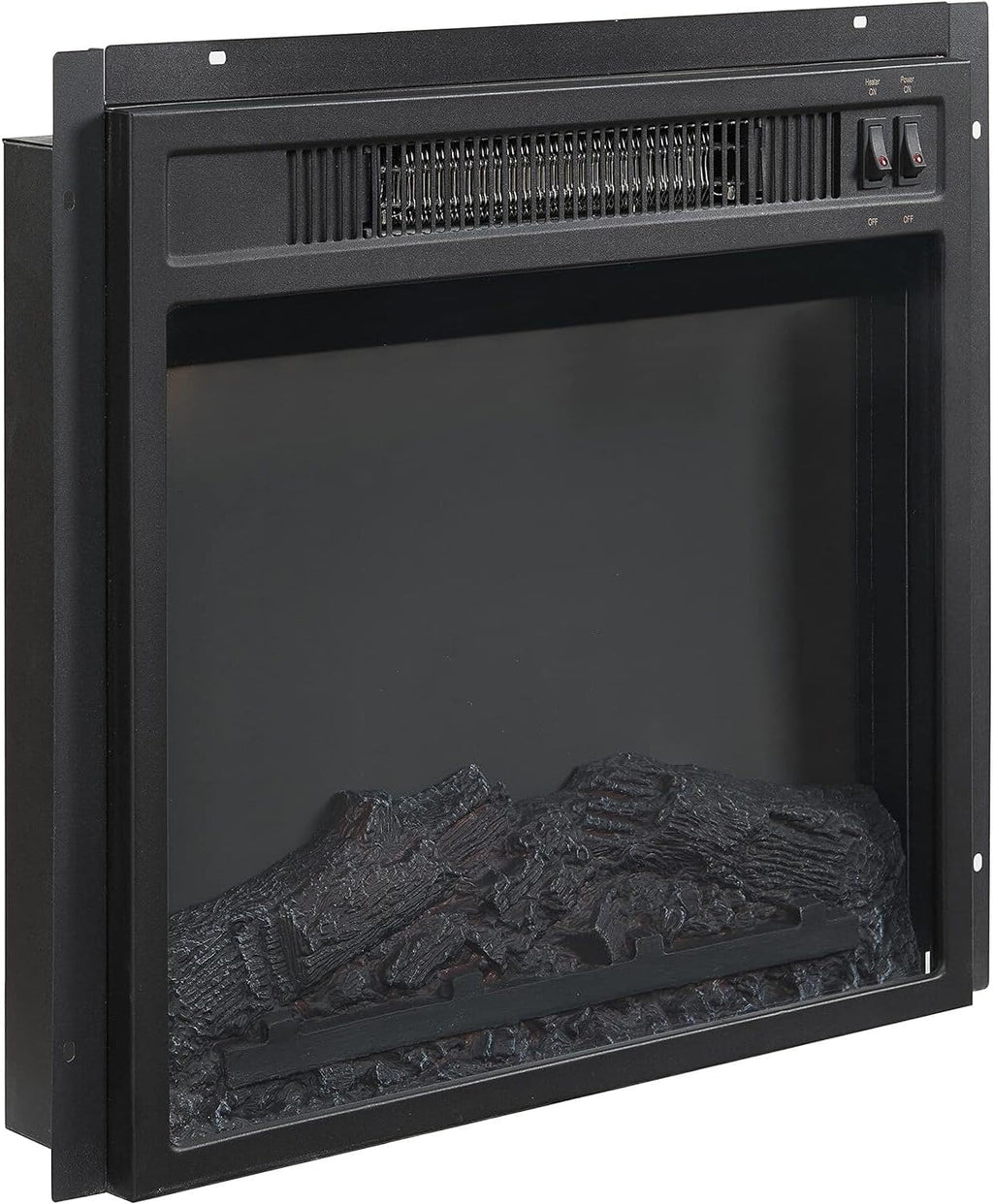 Art Deco Dreams 58-inch Corner TV Stand with Electric Fireplace, Black - 20" D x 58" W x 22" H, Freestanding, Brass Effect Finish