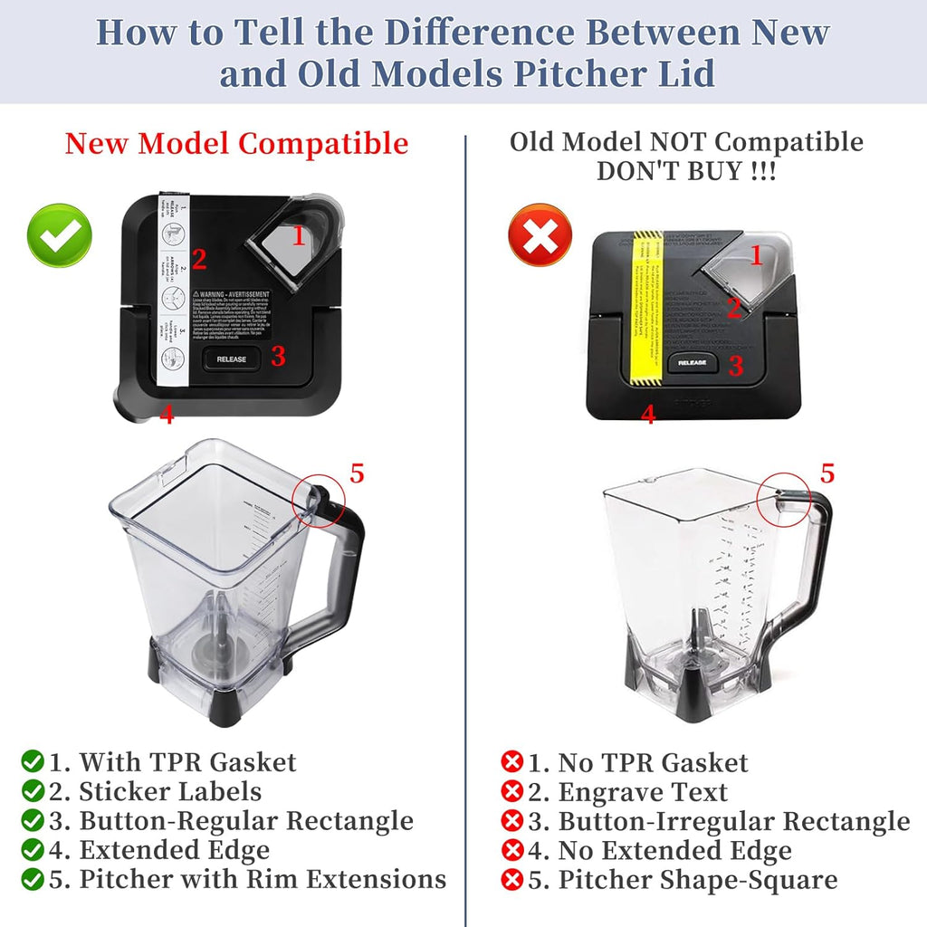 For Ninja Blender Lid Top Replacement, BL610 Professional Blender 1000 Lid Replaces (NEW Model) DB751A BN753TGT CT610 C0610B C0650B BN750 BN751 - ninja 72 OZ Pitcher Top Parts