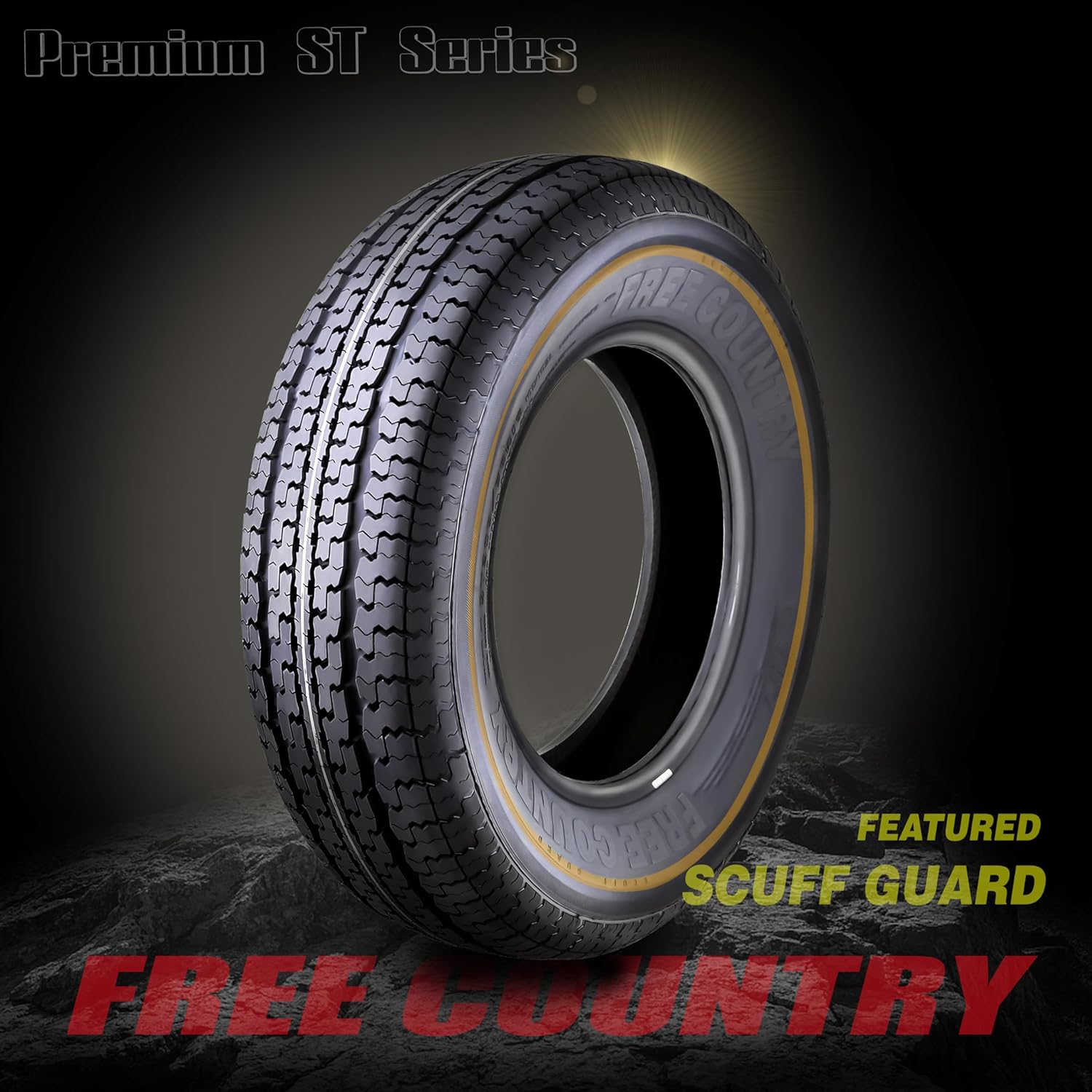 Premium Trailer Tires ST175/80R13 8PR Load Range D with Scuff Guard