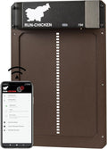 RUN-CHICKEN Door (Brown) Automatic Chicken Coop Door, Programmable with App, Battery Operated, Evening and Morning Delay, Aluminum Door, Electric Chicken Run Door, Model T50