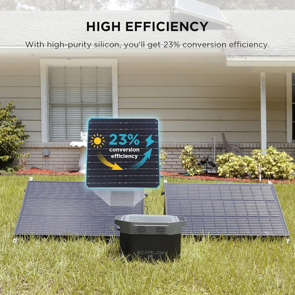 EF ECOFLOW Solar Generator 256Wh RIVER 2 with 2x100W Solar Panel LiFePO4 Battery, Up to 600W AC Outlets, Portable Power Station for Outdoor Camping/RVs/Home Use