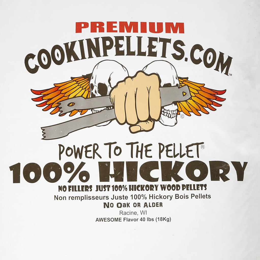 CookinPellets Premium Hickory Grill Smoker Smoking Wood Pellets and Perfect Mix Hickory Cherry, Hard Maple, Apple Wood Pellets, 40 Pound