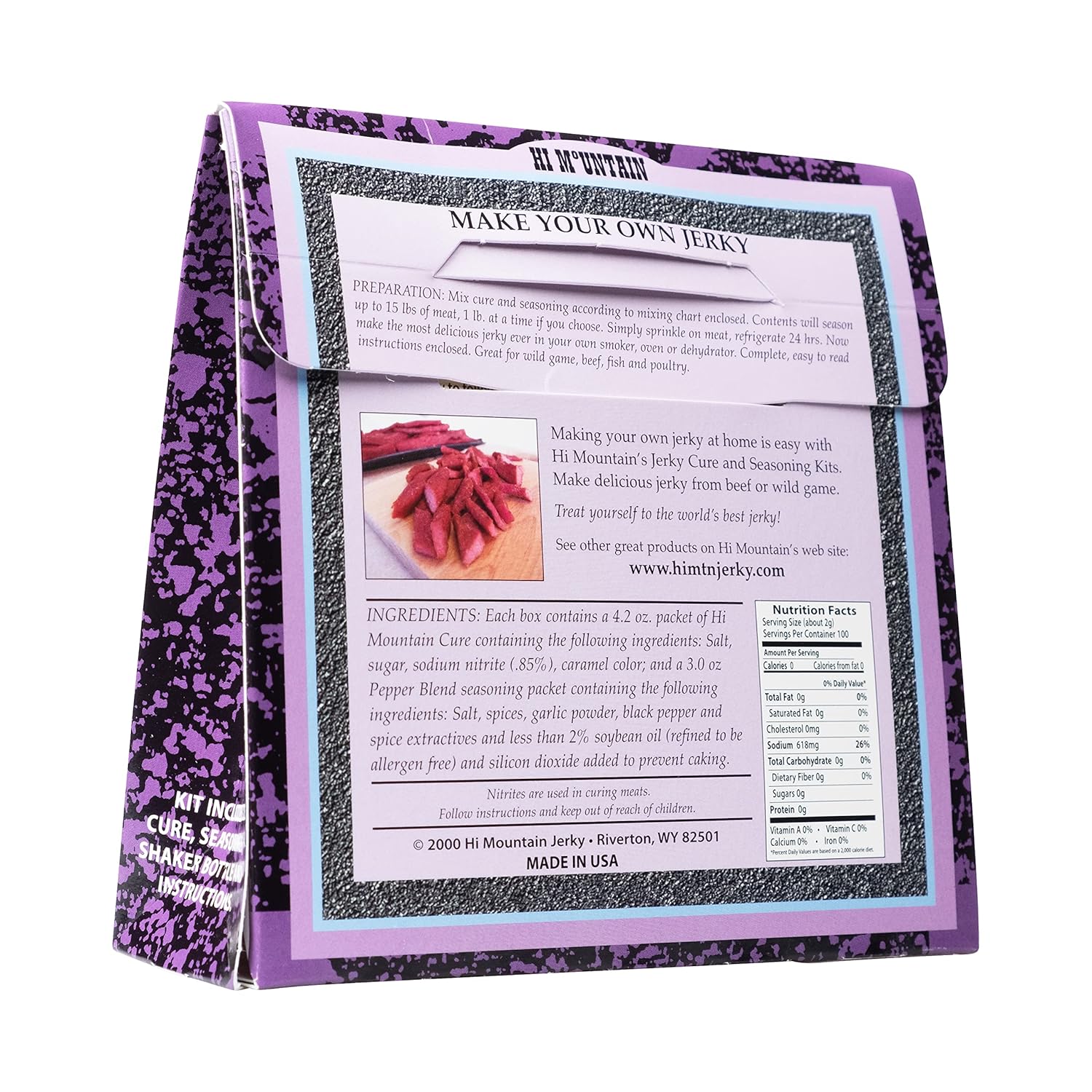 Hi Mountain Jerky Seasoning and Cure Kit - PEPPER BLEND. Create Delicious & Flavorful Jerky at Home (1 Box)