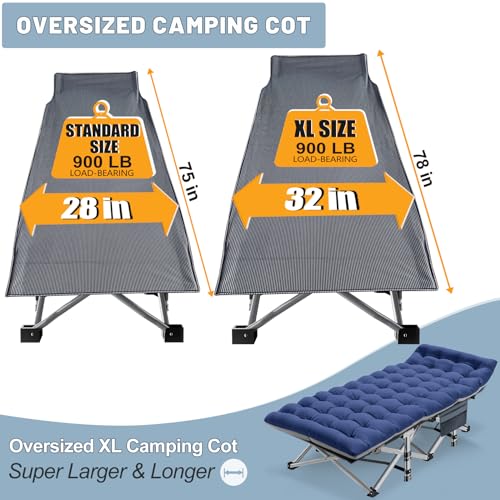 Slsy Folding Camping Cot, Folding Cot Camping Cot for Adults Portable Folding Outdoor Cot with Carry Bags for Outdoor Travel Camp Beach Vacation