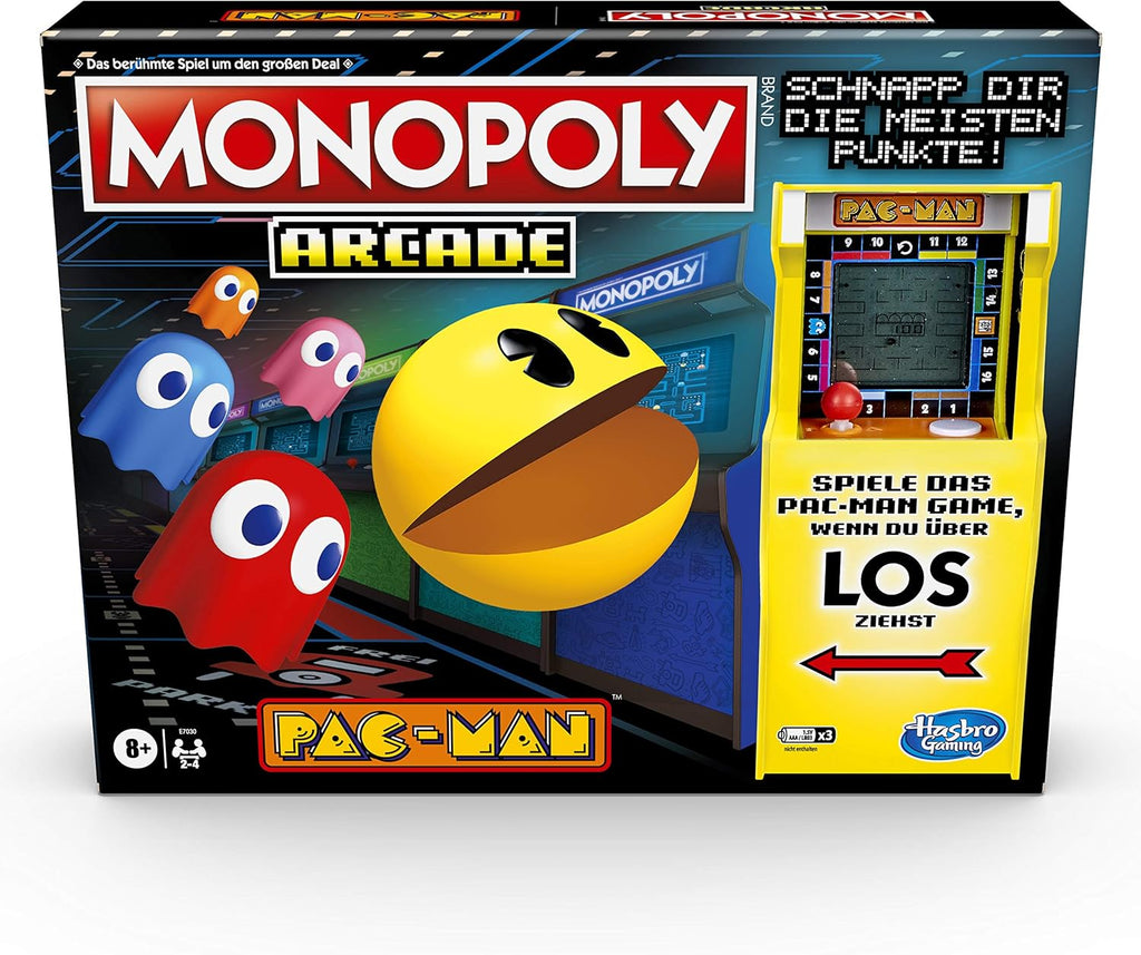 Monopoly Arcade Pac-Man, Monopoly Board Game for Children Aged 8+, Includes Bank and Arcade Machine