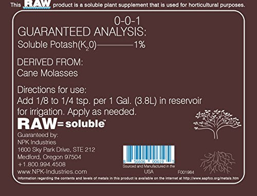 RAW Cane Molasses 2lb - Excellent Source of Carbohydrates, Bio-Stimulant, Soil Life Booster - 100% Natural sugars
