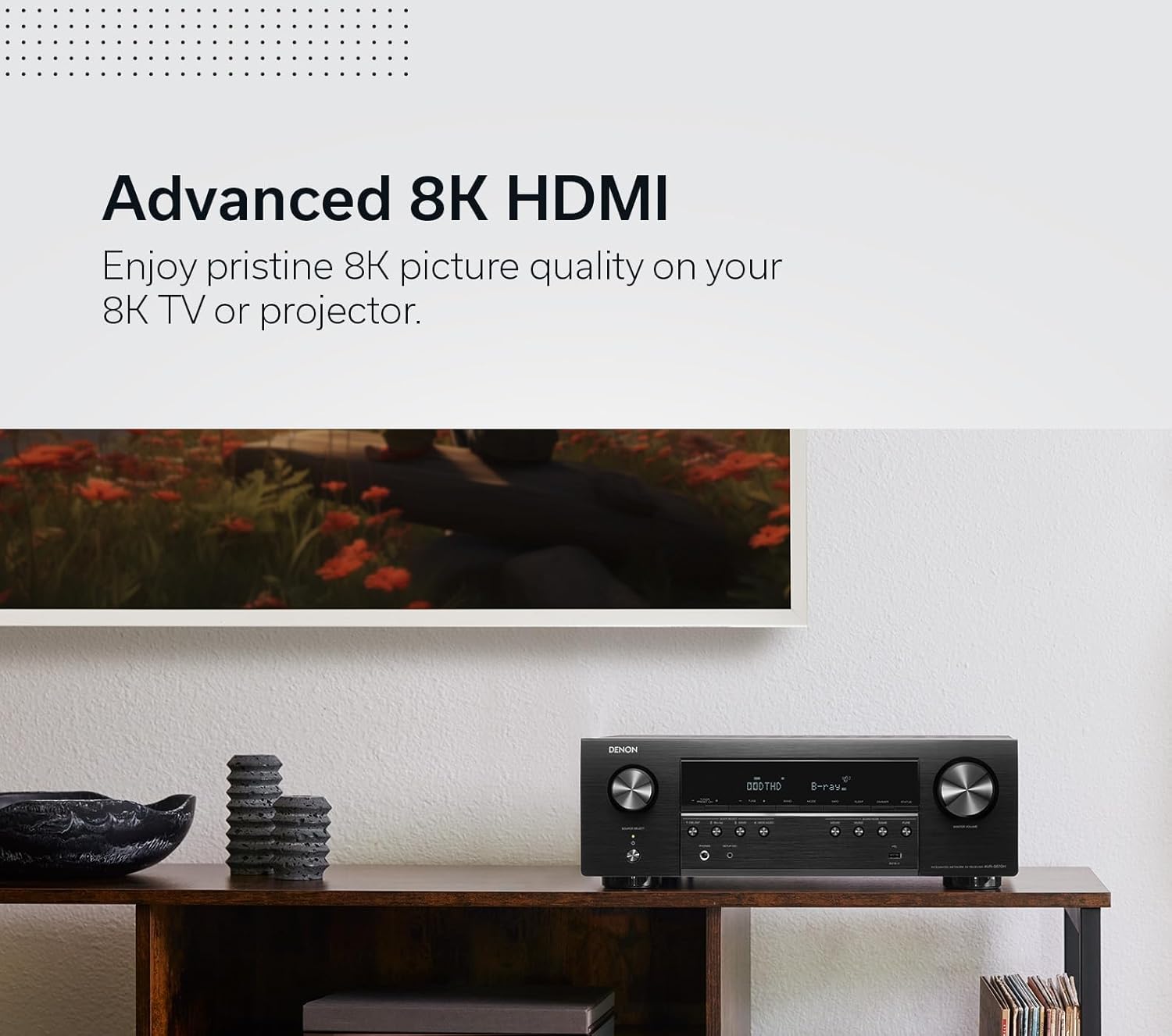 Denon AVR-S670H 5.2 Ch Home Theater Receiver - 8K UHD HDMI Receiver (75W X 5), Streaming via Built-in HEOS, Bluetooth & Wi-Fi, Dolby TrueHD, Dolby Pro Logic II & DTS HD Surround Sound