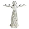 Design Toscano NG34012 Basking in Glory Little Girl Birds Outdoor Garden Statue, Medium, Handcast Polyresin, Two Tone Stone Finish