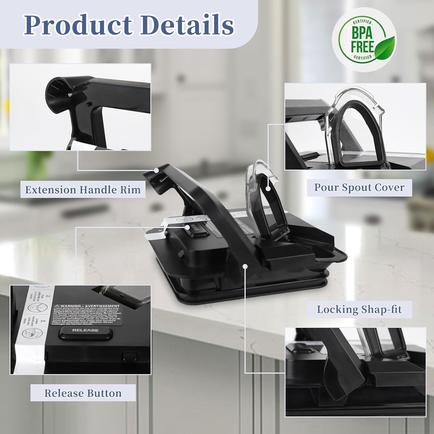 For Ninja Blender Lid Top Replacement, BL610 Professional Blender 1000 Lid Replaces (NEW Model) DB751A BN753TGT CT610 C0610B C0650B BN750 BN751 - ninja 72 OZ Pitcher Top Parts