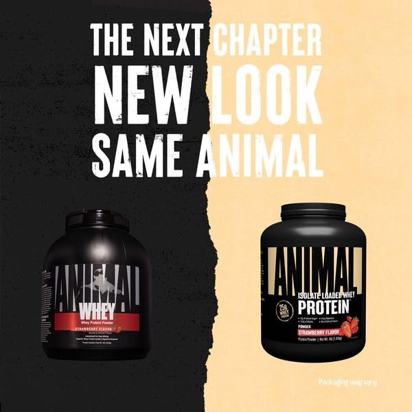 Animal Whey Isolate Protein Powder - Loaded for Pre & Post Workout Muscle Builder and Recovery with Digestive Enzymes for Men & Women - 25g Protein, Great Taste, Low Sugar - Cookies & Cream 4 lbs