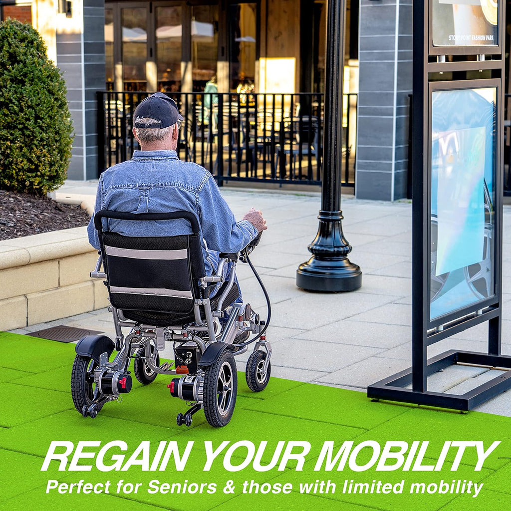 Gray Electric Wheelchair. Powerful Electric Wheelchair for Seniors