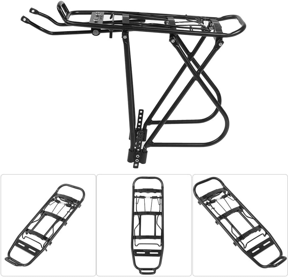 Bicycle Rear Seat Rack, Aluminum Alloy Durable Mountain Bike Cargo Rack, Bike Luggage Carrier Rack Cycling Accessory for Cycling Trip