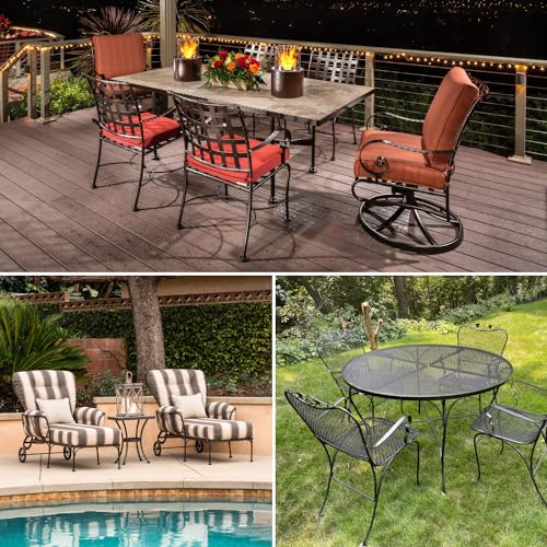 Wrought Iron Patio Furniture Feet Cap Glides and Outdoor Table and Chair Leg Floor Protector Pads - 1.5 Inch - 24-Pack - White