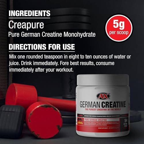 Pure Creapure Micronized Creatine Monohydrate Powder, Promotes Muscle Growth, Increase Muscle Mass, Enhance Strength, 99.99% Purity, 3rd Party Tested, 270g (54 Servings)