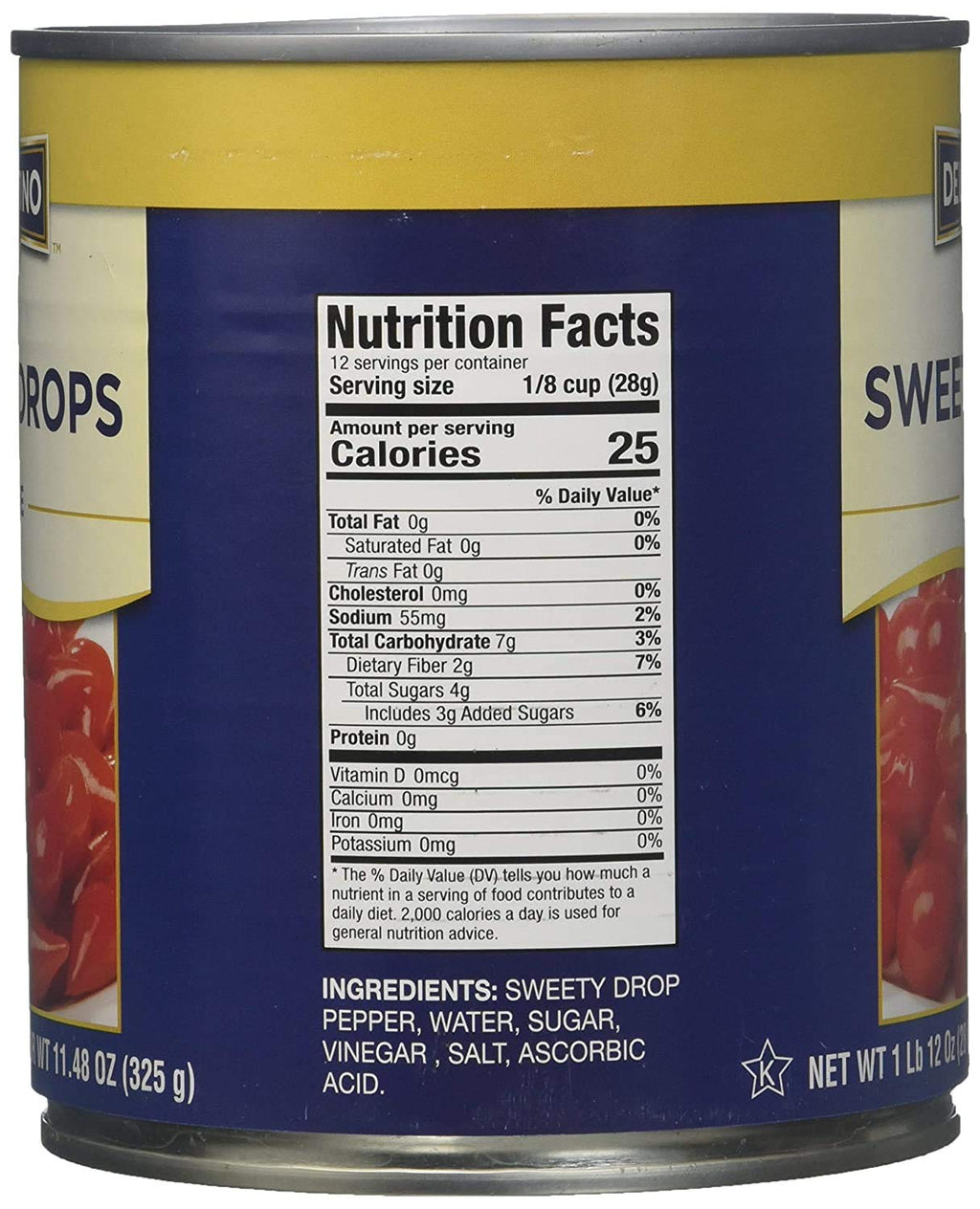 Del Destino Sweety Drop Miniature Peppers Tin, 28 Oz