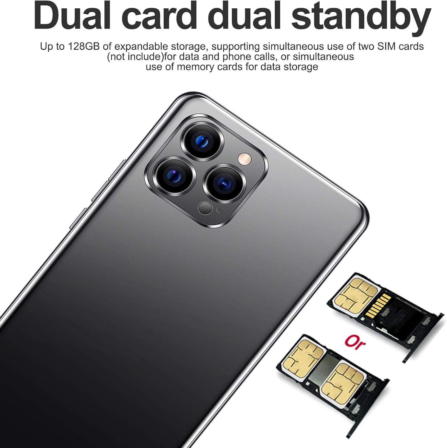 WESE Unlocked Smartphone,IP12 PRO+ Android Smartphone 6.26in Large Screen Unlocked Cellphone Face Recognition Unlocked Android Smartphone Dual Card Dual Standby(Black)