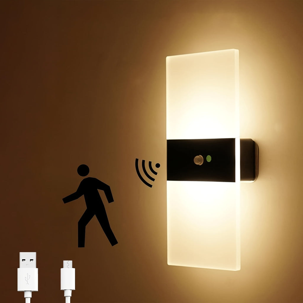 Battery Operated Wall Sconce, Wall Lights For Bedroom Living Room Hallway Decor, Rechargeable Motion Sensor Light Indoor, Magnetic Closet Lights, Wireless Under Counter Lights For Kitchen