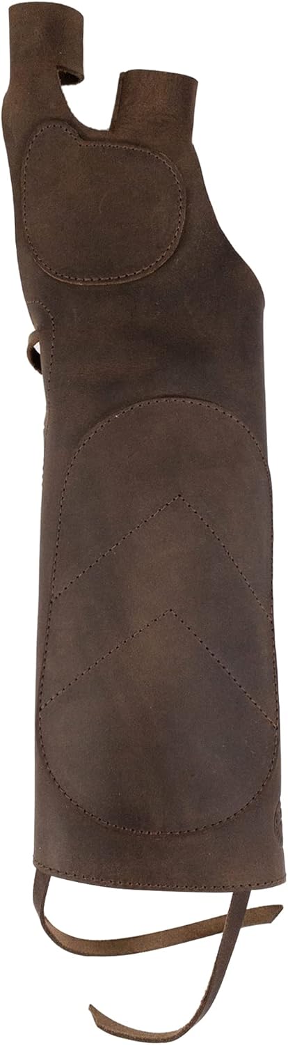 Forearm Guard for Archery Bow, Protective Wrist Arm Bracer, Archers Shooting Quiver, Handmade from Full Grain Leather, Bourbon Brown