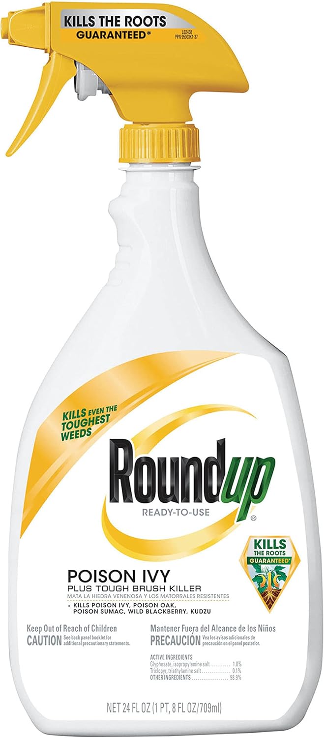 Roundup Ready-To-Use Poison Ivy Plus Tough Brush Killer, for Weeds, Grass, Stumps and Vines, Trigger Sprayer, 24 oz.