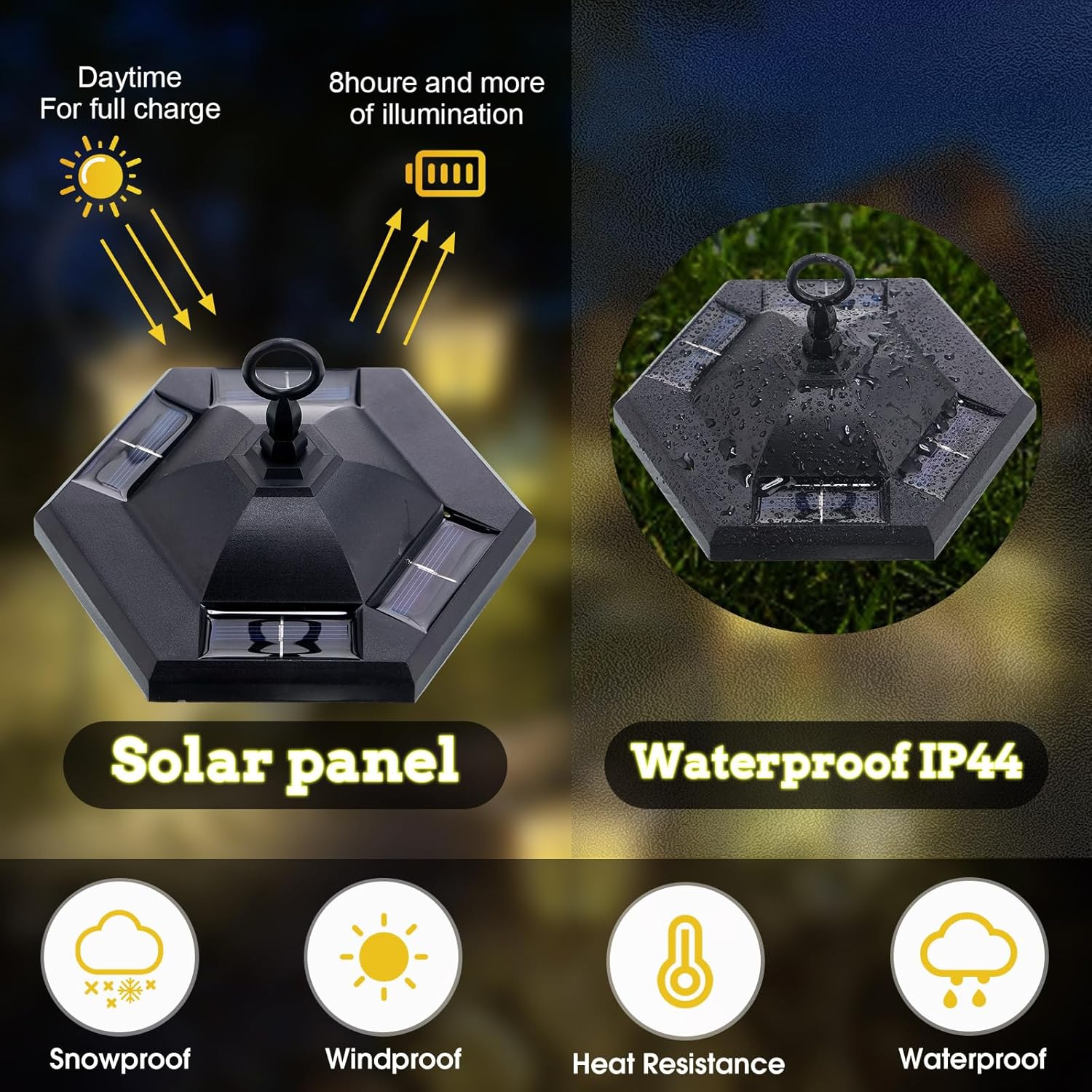 6 Pcs 32" Hanging Solar Lantern Lights with Dual Use Shepherd Hooks Outdoor LED Garden Lanterns Decorative Waterproof Pathway Hanging Lights Solar Coach Lights for Garden Patio