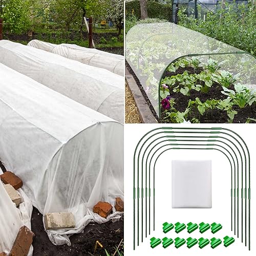 Greenhouse Hoops Grow Tunnel，for Raised Garden Beds, Greenhouse Kit，DIY Plant Support Garden Stakes for Row Cover，Reuseable Gardening Supplies for Plants Vegetables
