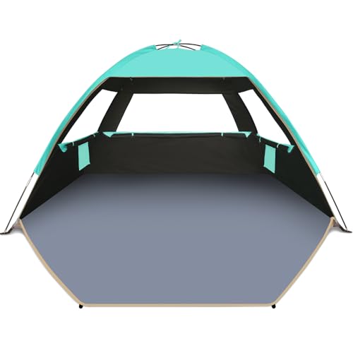 Gorich Beach Tent, Beach Shade Tent for 3/4-5/6-7/8-10 Person with UPF 50+ UV Protection, Portable Beach Tent Sun Shelter Canopy, Lightweight & Easy Setup Cabana Beach Tent