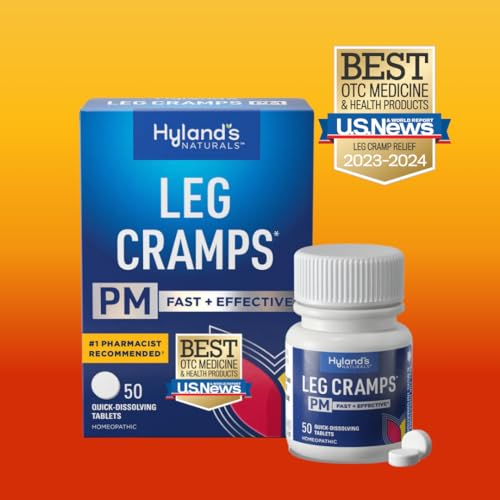 Hyland's, Leg Cramps PM Tablets, Nighttime Formula, Natural Relief of Calf, Foot and Leg Cramps at Night, Quick Dissolving Tablets, 50 Count