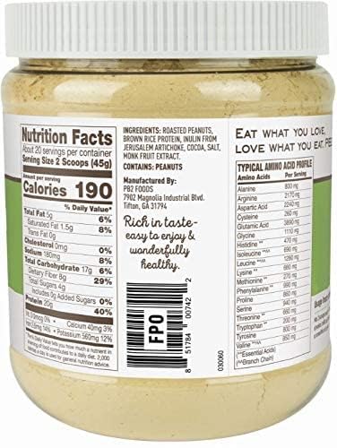 PB2 Performance Peanut Protein Powder with Madagascar Vanilla – [2 lb/32 oz Jar] – 20g of Vegan Plant Based Protein Powder, Non GMO, Gluten Free, Non Dairy