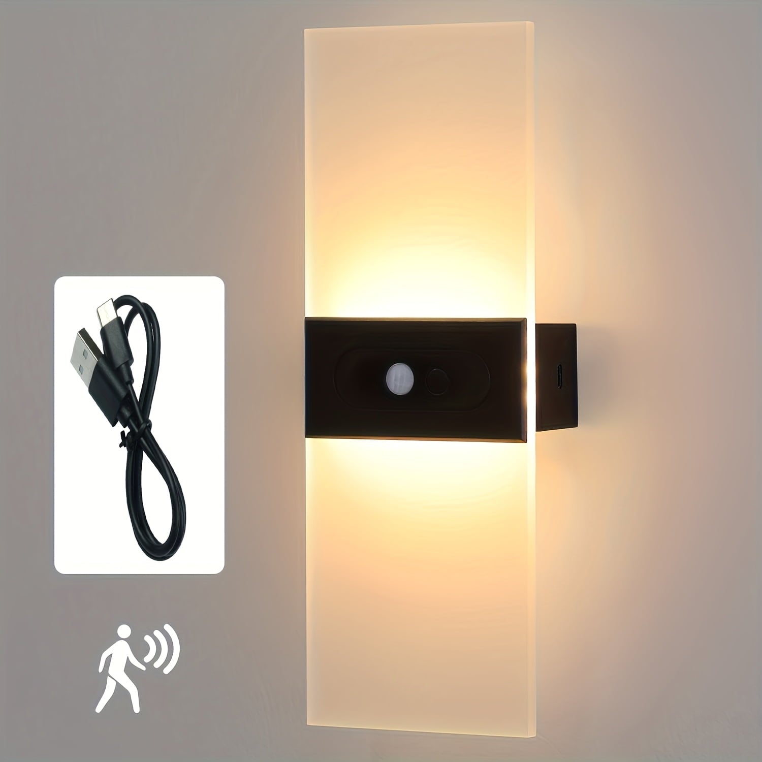 Battery Operated Wall Sconce, Wall Lights For Bedroom Living Room Hallway Decor, Rechargeable Motion Sensor Light Indoor, Magnetic Closet Lights, Wireless Under Counter Lights For Kitchen