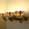 Wall Sconce Lamp Tiffany Vanity Light Fixtures Stained Glass Lampshade 3-Light 110-240V 60W 60*12cm for Kitchens, Hallways, Cafes
