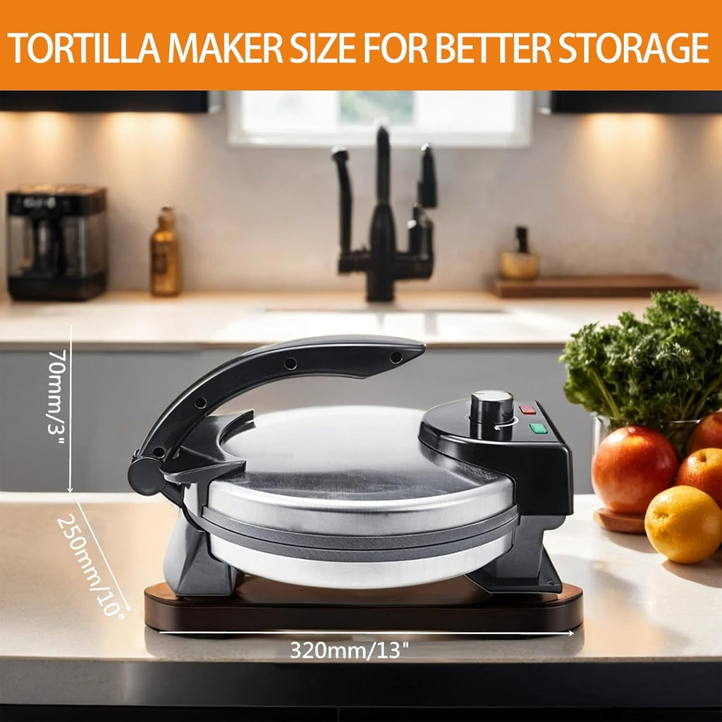 Electric Roti Maker Tortilla Press 10 Inch Multipurpose Electric Tortilla Maker Automatic Electric Chapati Press with Removable Handle Roti Tortilla Maker Tortilla Press Electric Non Stick