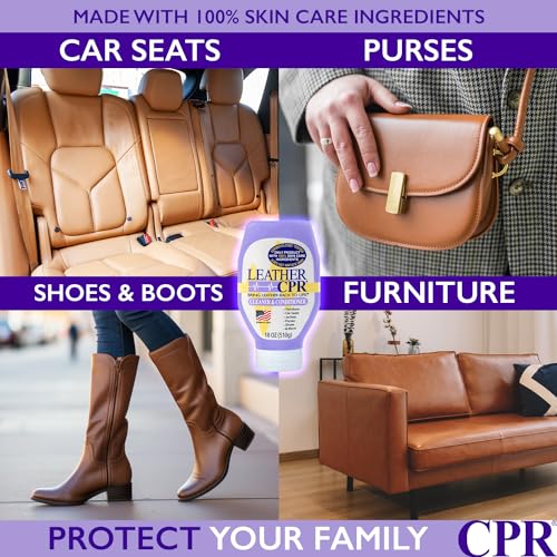 Leather CPR | 2-in-1 Leather Cleaner & Leather Conditioner (18oz) | Cleans, Restores, Conditions, & Protects Furniture, Car Seats, Purses, Shoes, Boots, Saddles/Tack, Jackets, & Auto