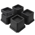 BTSD-home Adjustable Bed Risers 1 or 2 Inch Heavy Duty 8 Pack Furniture Risers Dorm Bed Risers Table Desks Legs Extenders Blocks Black