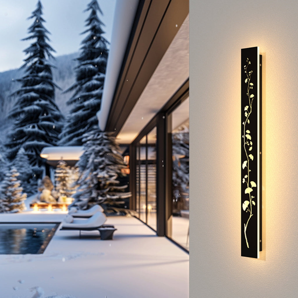 1 Pack 11.8inch-Black waterproof outdoor wall light, modern outdoor LED long wall light waterproof wall light, porch light, outdoor 3000K wall light, suitable for villas, courtyards, gardens, garages