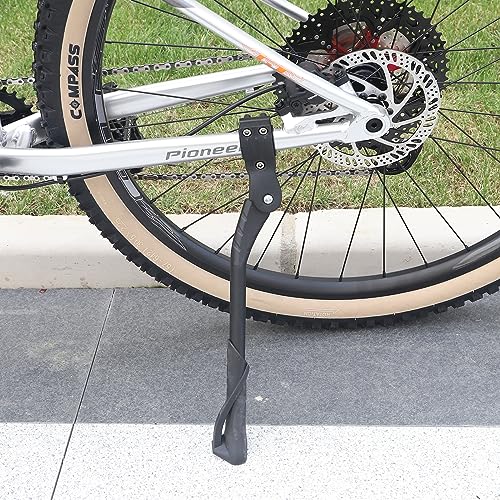 Bike Kickstand Adjustable for 26-29 Inch Aluminum Alloy Bicycle Kick Stands for Adult Bikes Black