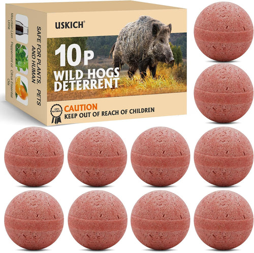 10 Pack Wild Hog Scram All Natural Wild Pigs, Feral Hogs and Javelina Repellent for farm, garden, yard, lawn, backyard, trees.