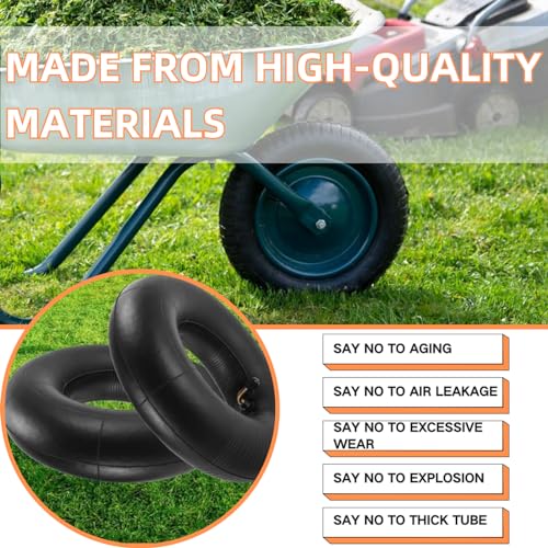 2 Pack 4.80/4.00-8 Heavy Duty Replacement Tire Tube 4.80-8 Tire Inner Tubes For Wheelbarrow wheel barrow Garden Carts Lawn Mowers Tillers Unicycles Agricultural Tiller and More