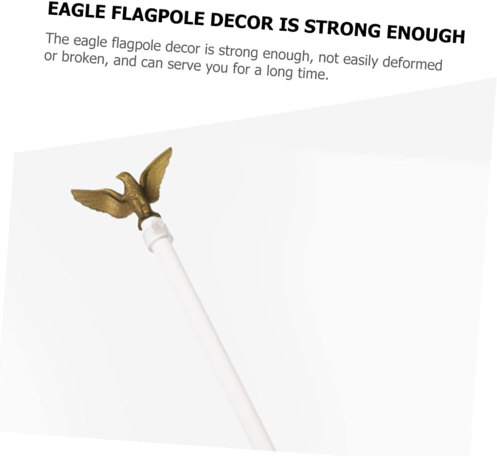 8 Pcs Eagle Flagpole Head Flag Pole Eagle Finial Topper Crafts Flag Topper Outdoor Accessories Metal Decor Metal Trim Top Hat Flag Pole Ornament The Gold Plastic Diagonal Insertion