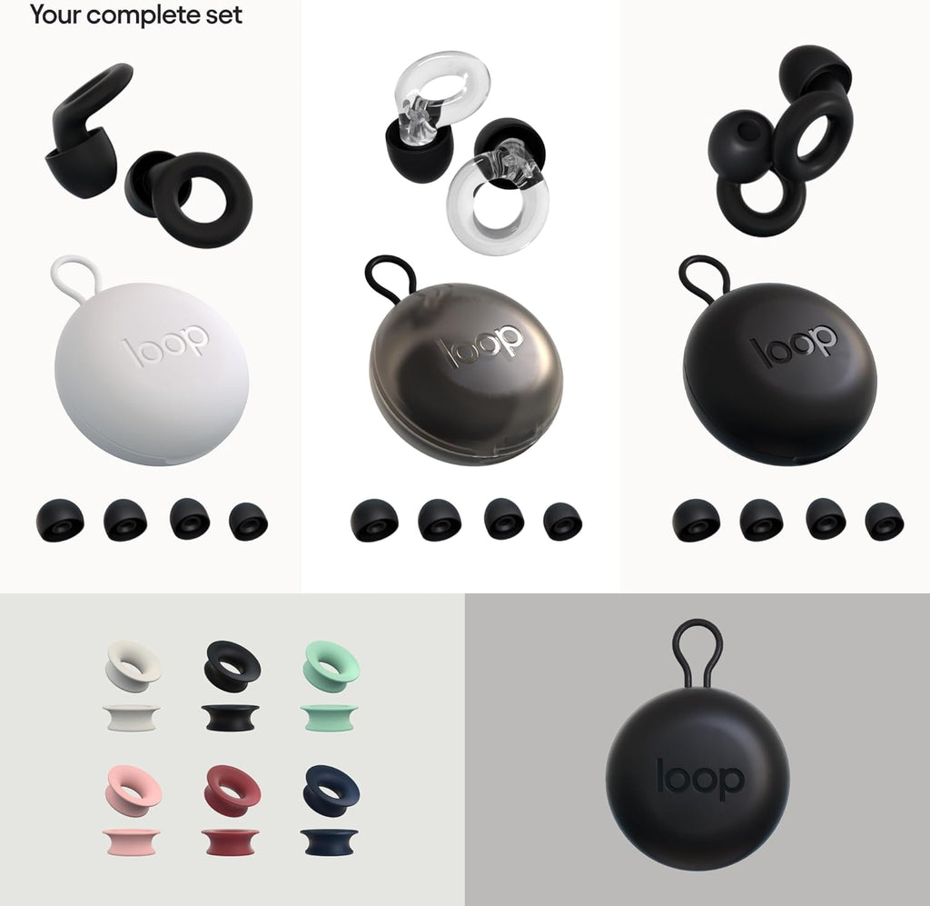 Loop Earplugs Ultimate Bundle (3-Pack) – Loop Quiet + Loop Experience + Loop Engage + Mute + Carry Case | Ear Plugs for Sleep, Focus, Concerts, Socializing & More | 26 dB/18 dB/16 dB Noise Reduction