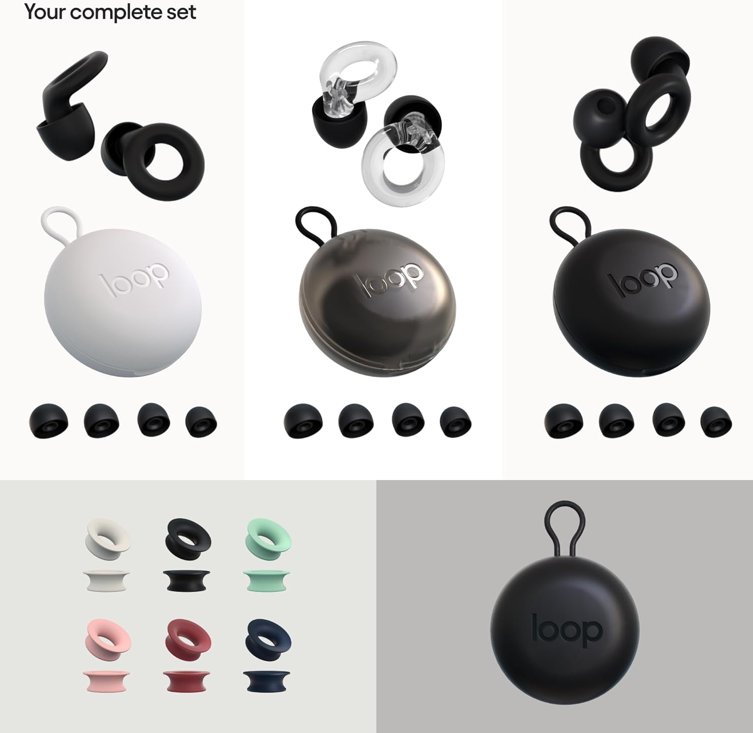 Loop Earplugs Ultimate Bundle (3-Pack) – Loop Quiet + Loop Experience + Loop Engage + Mute + Carry Case | Ear Plugs for Sleep, Focus, Concerts, Socializing & More | 26 dB/18 dB/16 dB Noise Reduction