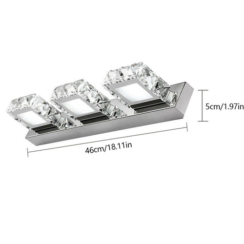 9W Modern Silver Crystal Makeup Mirror Wall-Lamp LED Make-up Vanity Light for Toilet Bathroom Bedrooms