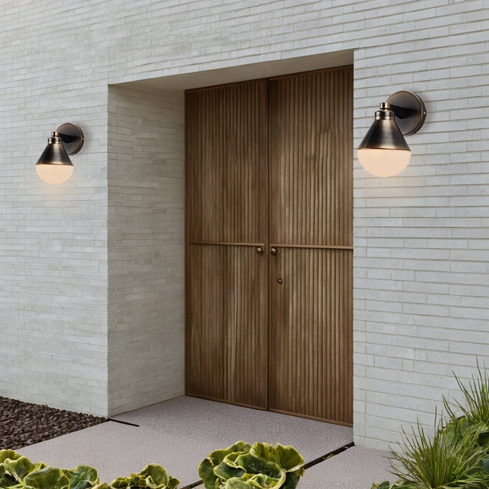 Modern Bronze Vanity Light, Wall-Mounted Sconce with Semi Globe Glass Shade, Hand-polished Wall light, Single indoor Sconce Beside Mirror, for Bathroom, Bedroom, Living Room, Entryway, Hallway