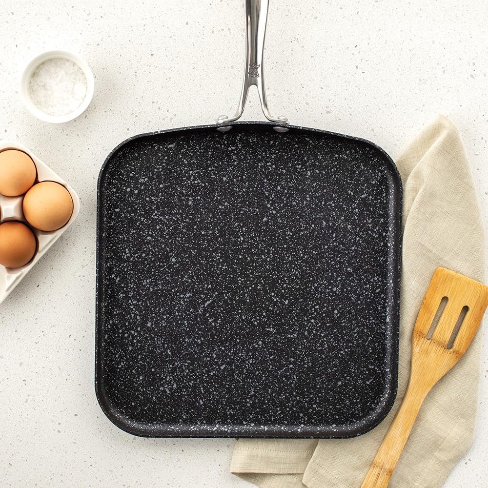 Nordic Ware Basalt Aluminum Square Griddle, 11-Inch, Ceramic Coating