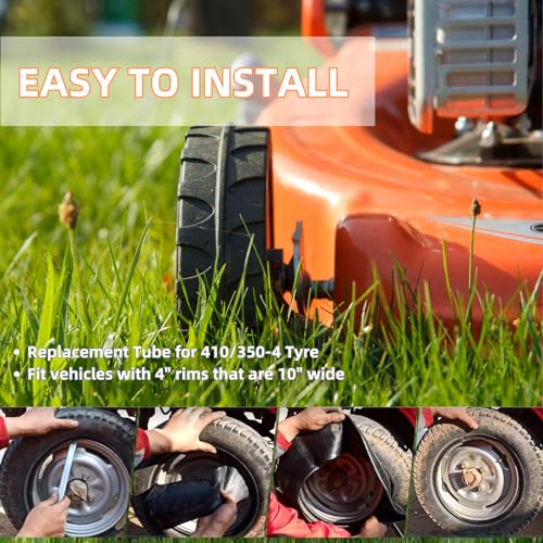 2 Pack 4.80/4.00-8 Heavy Duty Replacement Tire Tube 4.80-8 Tire Inner Tubes For Wheelbarrow wheel barrow Garden Carts Lawn Mowers Tillers Unicycles Agricultural Tiller and More