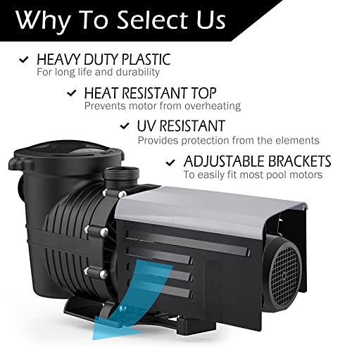 RunNico Pool Pump Covers for Outside Units - ABS Adjustable Pool Pump Motor Cover - Swimming Pool Motor Cover for Above Ground Protection
